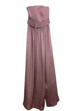 White Vera Wang Strapless Quartz Pink Gown, bridesmaid  Flowing Skirt with pocke